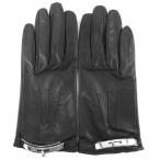 [ Tempaku ] Hermes Kelly перчатка черный серебряный металлические принадлежности размер 7 1/2 надпись кожа олень кожаные перчатки 