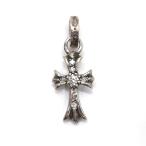 【天白】【CHROME HEARTS】クロムハーツ ベイビーファット パヴェ ダイヤ クロス チャーム ペンダントトップ メンズ SV925 2362-304-0750-9100【中古】