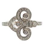 ショッピングティファニー 【天白】ティファニー フルールドリス リング Pt950 ダイヤ0.21ct #10.5 約5.2g ジュエリー 指輪 プラチナ レディース