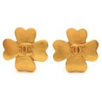 【天白】CHANEL シャネル イヤリング クローバー 四つ葉 ココマーク ゴールドカラー 95P アクセサリー ジュエリー レディース