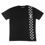 【天白】ルイヴィトン ニット 半袖 Tシャツ RM211ZLWHKN86W ブラック 黒 コットン 表記サイズS LVロゴ アパレル 服