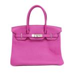 ショッピングバーキン 【天白】エルメス バーキン30 ハンドバッグ マグノリア シルバー金具 トリヨンクレマンス C刻印 ピンク系  レディース