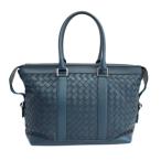 ショッピングボッテガ 【天白】ボッテガヴェネタ クラシック イントレチャート トートバッグ ブルー系 シルバー金具 カーフレザー 鞄 メンズ