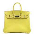 【天白】【HERMES】エルメス バーキン25 ライム □O刻印 2011年頃製造 キャンディバーキン エプソン シルバー金具 レザー レディース【中古】