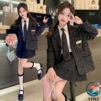  костюм юбка в складку форма Junior костюм юбка костюм свадьба школа форма церемония окончания формальный костюм входить . тип японский стиль твид галстук потертость 3 позиций комплект начальная школа 