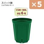 ☆5鉢セット☆ スリット鉢 直径18cm 6号〈深型 ロングタイプ〉 樹脂製 とんでもないポット モスグリーン バラ クリスマスローズ 山野草 育種 CSM-180L ×5