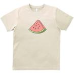 スイカ　食べ物・飲み物・野菜　Tシャツ ライトベージュ