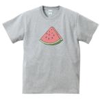 スイカ 食べ物・飲み物・野菜 Tシャツ グレー