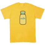 牛乳 おもしろデザイン Tシャツ イエロー