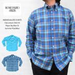 インディビジュアライズド シャツ INDIVIDUALIZED SHIRTS City Leisure 2022 SS Pique Sky Blue & Summer Plaid Blue B Dクラシックフィットシャツ