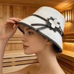  модный . симпатичный sauna шляпа белый петля имеется шерсть фетр материалы петля имеется 60cm шляпа sauna колпак боковой лента стежок 