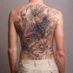  тату-наклейка обыкновенный карп татуировка наклейка мир рисунок поддельный ta палец на ноге 34cm×48cm спина полный задний настоящий мир гравюра водонепроницаемый * долговечность есть! (Hm003)