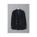 [ костюм квадратное ] мужской GOOVI двойной breast жакет bamboo шерсть сетка текстильный узор темно-синий серия 