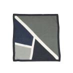 ブロックプリント コットンシルクネッカチーフ ネイビー系