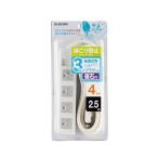  Elecom T-T1D-3425WH удлинитель разветвитель 2.5m 3P 4 выход магнит пыль shutter earth имеется EU