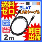 LANケーブル ランケーブル フラット 2m CAT6準拠 1年保証 ストレート ツメ折れ防止カバー フラットLANケーブル UL.YN