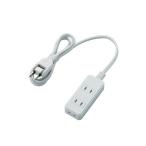 エレコム T-TST02-22310WH ほこりが入らない シャッター 付 火災防止 安全 電源タップ 3個口 1m L字プラグ ホワイト白