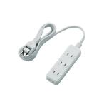 エレコム T-TST02-22420WH ほこりが入らない シャッター 付 火災防止 安全 電源タップ 4個口 2m L字プラグ ホワイト白