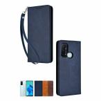 shizukawill OPPO Reno5 A 手帳型 本革調ケース OPR5ANAVY