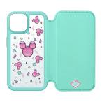 Premium Style iPhone 13用 ガラスフリップケース ミッキーマウス/ブルー PG-DGF21K02MKY