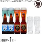 2種飲み比べ オリジナルグラス付　網走ビール 2種 流氷ドラフト ABASHIRIプレミアムビール 各330ml×2本 グラス2個