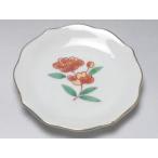 【Ｂ級品】赤絵花　花形白磁３３小皿　[普段使いの食器]