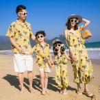 爆買 アロハシャツ 親子コーデ メンズ レディース 子ども用 親子 ペアルック お揃い ペア オールインワン リゾート 子供服 半袖 ゆったり 父の日