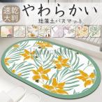 珪藻土バスマット ノンアスベスト ソフト 速乾 大判  柔らか 割れない  足拭き お風呂 水切りマット キッチン 吸水 お手入れ簡単 収納 滑り止め 抗菌 防カビ