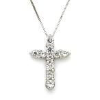 ペンダントトップ ダイヤモンド 0.3ct クロス ネックレス PT900・K18・K10選択可 プラチナ ゴールド