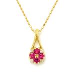 ペンダントトップ ルビー ダイヤモンド bouquet ネックレス PT900・K18・K10選択可 プラチナ ゴールド