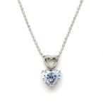 SV925 ラベンダーキュービック ハート ネックレス ペンダント アクセサリー クリスマス Xmas
