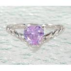 SV925 ラベンダーキュービック ハート 指輪 リング アクセサリー クリスマス Xmas