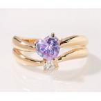 SV925 ラベンダーキュービック キュービック ハート 指輪 リング アクセサリー