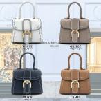 ショッピングANA [ANA McQueen] 上質本革 バイカラーステッチ ハンドバッグ