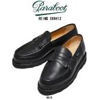 (SALE)Paraboot(パラブーツ)ローファー 革靴 シューズ モカシン レザー 牛革 NOIR ブラック シンプル カジュアル メンズ 男性用 紳士靴 ランス REIMS 099412
