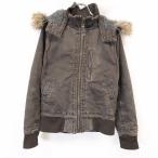 JOHNBULL Johnbull F женский тонкий. с хлопком Zip выше Denim серия блузон жакет капот . мех переустановка возможно длинный рукав хлопок 100% Brown 