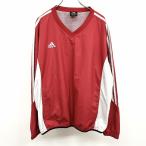 adidas спорт тянуть over жакет тренировка сетка подкладка V шея длинный рукав поли 100% L красный × белый серый серия красный мужской мужчина 