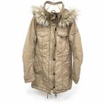 ショッピングAbercrombie Abercrombie＆Fitch 若干薄手 コート パーカー 裏ボア 袖は中綿のキルティング裏地 ファー脱着可 長袖 綿×ナイロン S 茶系 レディース
