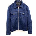 ショッピングzara ザラマン ZARA MAN ジップアップジャケット 長袖 微起毛 裏地付き 無地 ポリエステル×ポリウレタン S 青 ブルー×イエローブラウン メンズ