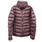  Uniqlo Ultra свет пуховик проверка длинный рукав нейлон 100%( down 90%+ перо 10%) L wine red красный серия × чёрный женский 