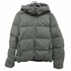 ユニクロ シームレスダウンパーカー ジャケット ジップアップ 長袖 無地 ナイロン100%(ダウン90%＋フェザー10% S グリーン レディース