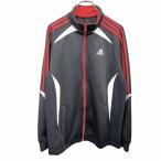  Adidas джерси спортивная куртка Zip a штекер Ran длинный рукав Logo вышивка с высоким воротником поли 100% M темно-синий темно-синий × красный × белый мужской 