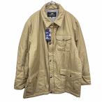 [ новый товар ]British Khaki немного тонкий с хлопком пальто точка кнопка × Zip останавливать одноцветный длинный рукав поли 100%( воротник обратная сторона . искусственная кожа ) L бежевый мужской 