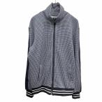 ザラ ZARA MAN カットソージャケット ハイネック フルジップ 総柄 袖に別布 長袖 ポリエステル×ポリウレタン S ネイビー系 青系 メンズ