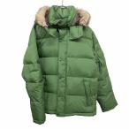 ユニクロ ダウンジャケット パーカー フードとファー脱着可 長袖 無地 ハイネック ナイロン100%(ダウン90%+フェザー10%) M 緑 メンズ