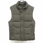 UNIQLO Uniqlo XS мужской с хлопком pateto жакет лучший безрукавка одноцветный точка кнопка × Zip останавливать с высоким воротником хлопок × нейлон зеленый серия 
