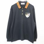  Munsingwear одежда Grand s Ram Munsingwear Grand Slam рубашка-поло футболка ткань Logo вышивка длинный рукав сделано в Японии хлопок 100% L темно-синий серия женский 