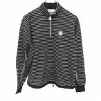 Kolwin - M женский женщина Golf рубашка половина Zip cut and sewn рукав . сетка ткань окантовка собака. вышивка длинный рукав хлопок × лен × поли черный чёрный 