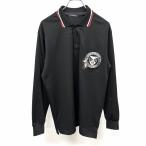 kola geo CORAGIO Golf рубашка-поло длинный рукав ребра полоса воротник . сетка собака. вышивка . карман поли M черный чёрный × белый × красный мужской 