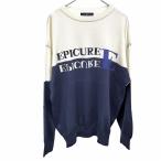  epi кий ruepieure Golf шерсть Like cut and sewn свитер Logo вышивка длинный рукав сделано в Японии хлопок × акрил 4 синий blue × "теплый" белый мужской 